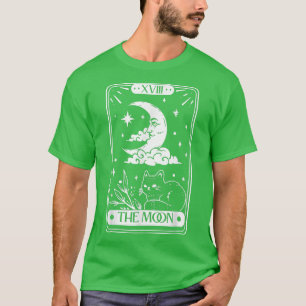 Camiseta Lua De Crescente De Placa De Tarô E Gato XVIII