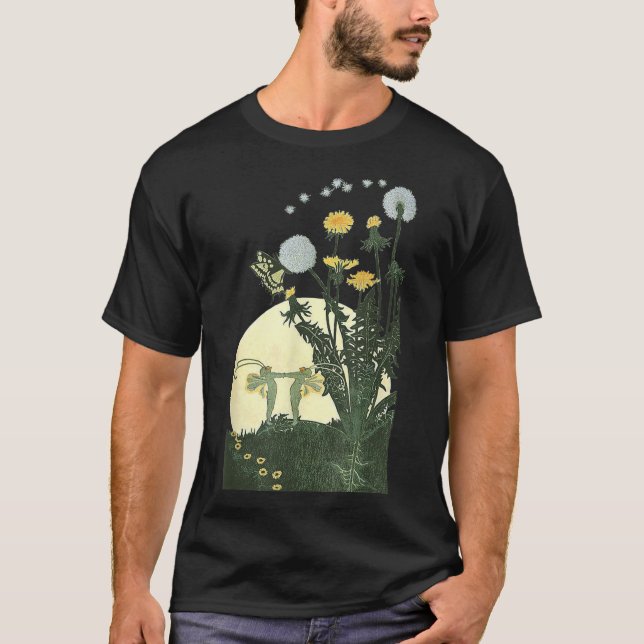 Camiseta Lua de Dança de Flor de Madeira Encantada (Frente)