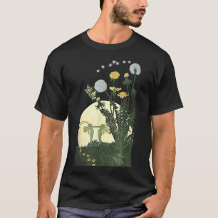 Camiseta Lua de Dança de Flor de Madeira Encantada
