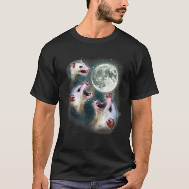 Camiseta Lua de Gambá 3 Gambás Lua Morta Estranha Amaldiçoa (Frente)
