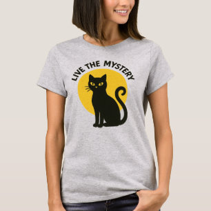 Camiseta Lua de Gato Preto Mistério