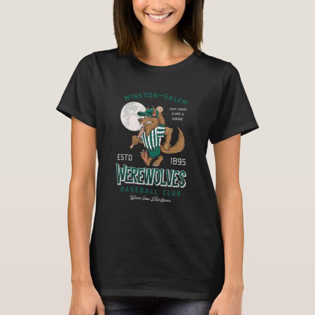 Camiseta Lua de Lobisomem de Beisebol Halloween (Frente)