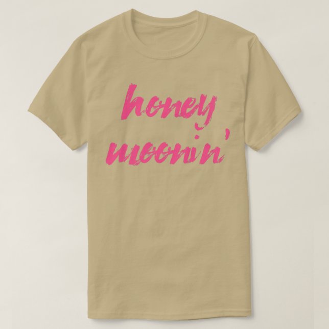 Camiseta Lua de Mel Casal Casado Correspondência Rosa Lua d (Frente do Design)