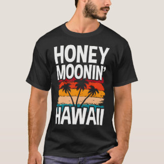 Camiseta Lua de Mel Havaiana E Recém-Casados No Havaí Ou