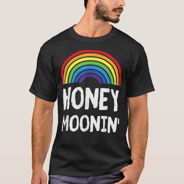 Camiseta Lua de mel LGBT Gays Lésbicas Noiva Noivo Viagem d (Frente)