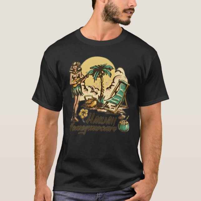 Camiseta Lua de Mel Vintage no Havaí (Frente)