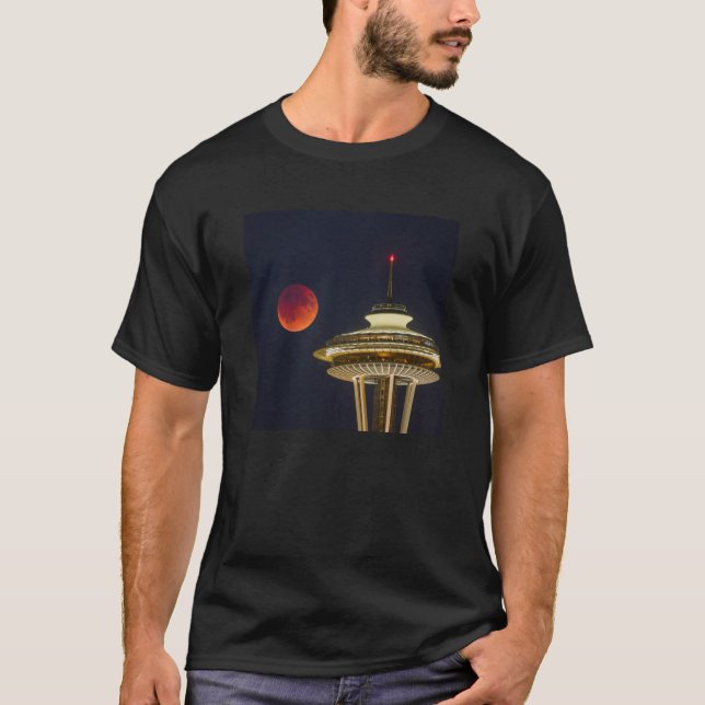 Camiseta Lua de Sangue | Agulha Espacial de Seattle (Frente)