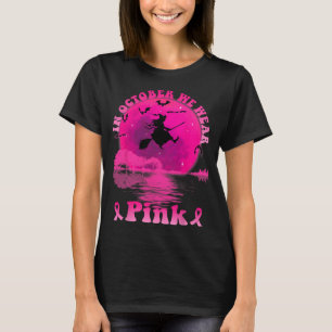 Camiseta Lua de Violão de Bruxa do Cancer de Mama em outubr