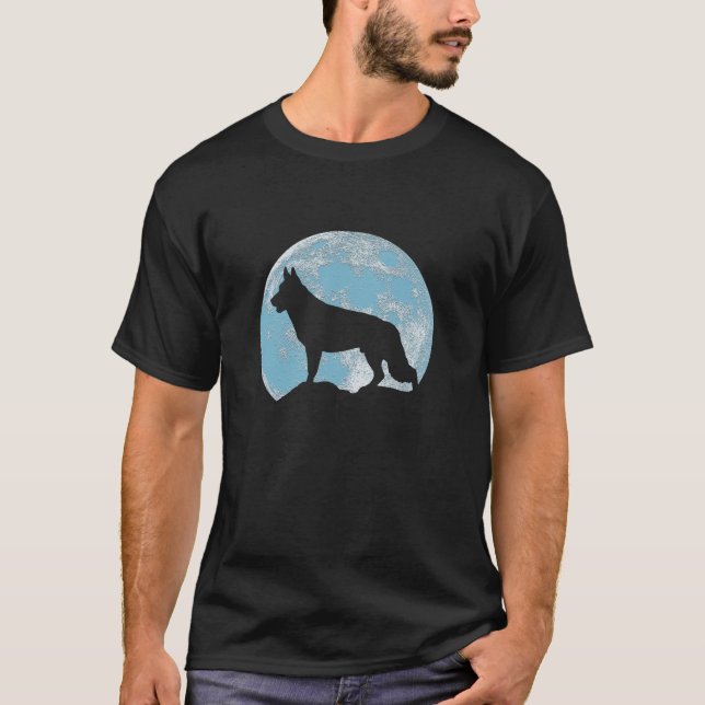 Camiseta Lua do german shepherd (Frente)