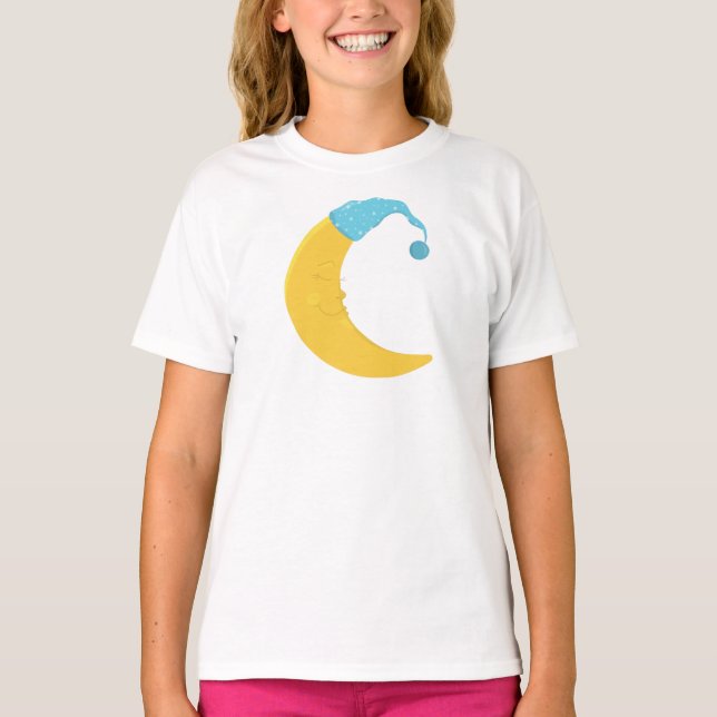 Camiseta Lua Dormindo, Lua Amarela, Lua Fresca, Bela Noite (Frente)