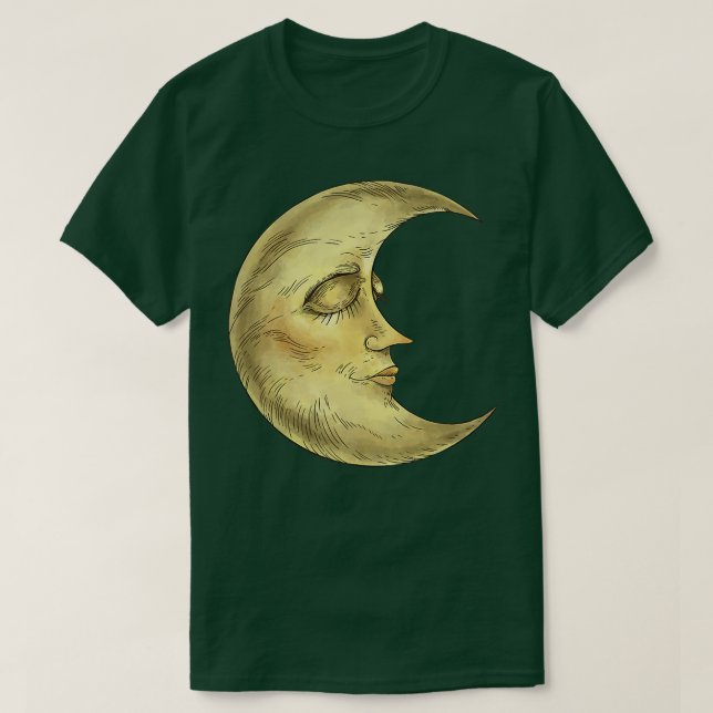 Camiseta Lua Dormindo Viking Pagan Wicca795 (Frente do Design)