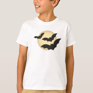 Camiseta Lua e Bats Halloween