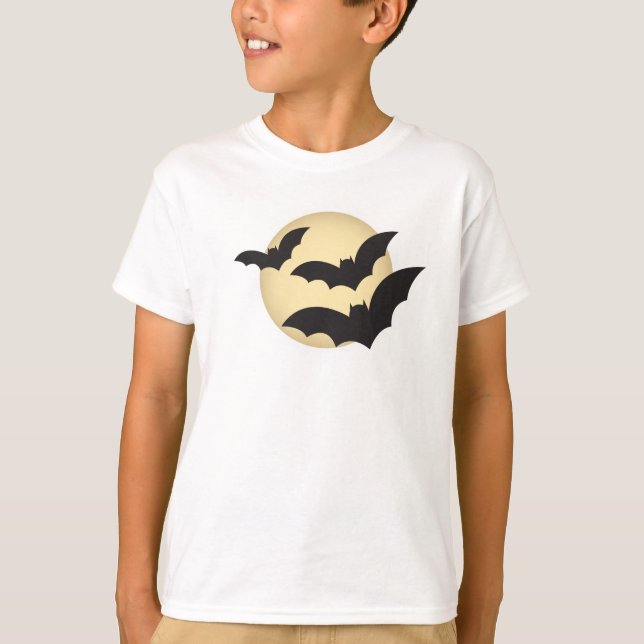 Camiseta Lua e Bats Halloween (Frente)