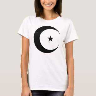 Camiseta Lua e estrela crescentes pretas para Ramadan