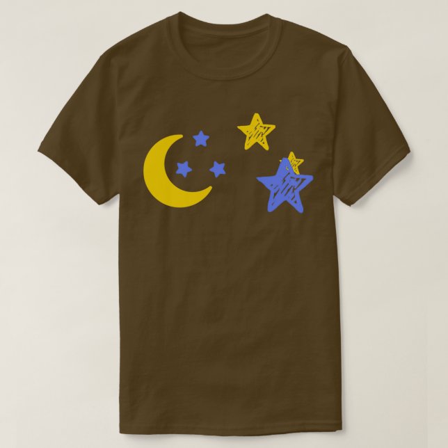 Camiseta Lua e estrelas (Frente do Design)