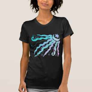 Camiseta Lua e Estrelas Arte Divertida Abstrato