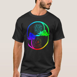 Camiseta Lua E Sol Árvore Da Vida Budista Mandala Yin