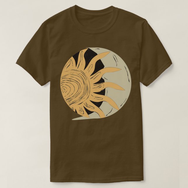 Camiseta Lua e sol se abraçando (Frente do Design)
