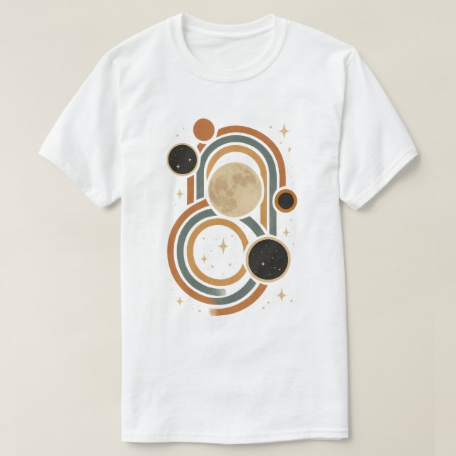 Camiseta Lua e Trabalho de arte (Frente do Design)