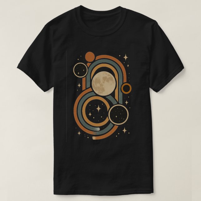 Camiseta Lua e Trabalho de arte Escuro (Frente do Design)