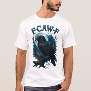 Camiseta Lua F Caw F Corvo Preto F-Caw-F Diversão