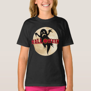 Camiseta Lua Fantasma de Halloween