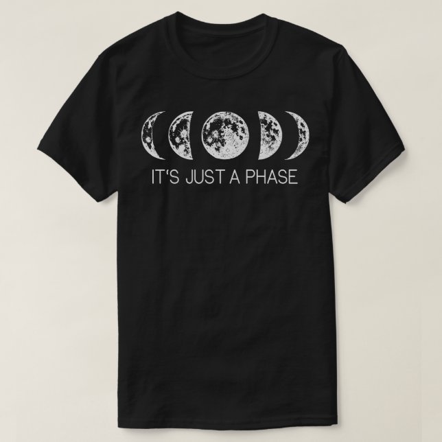 Camiseta Lua Fases Astronomia Humor (Frente do Design)