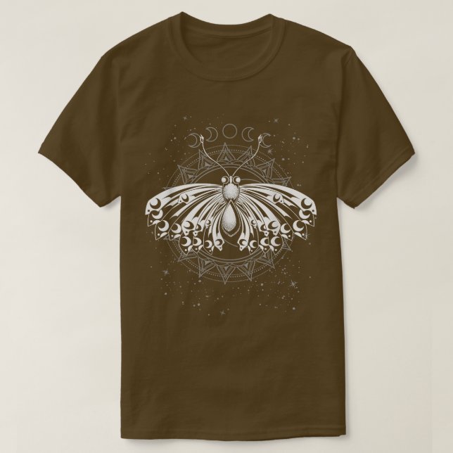 Camiseta Lua Fases Gótica Witchcraft Wicca Pagan Moth Occ (Frente do Design)