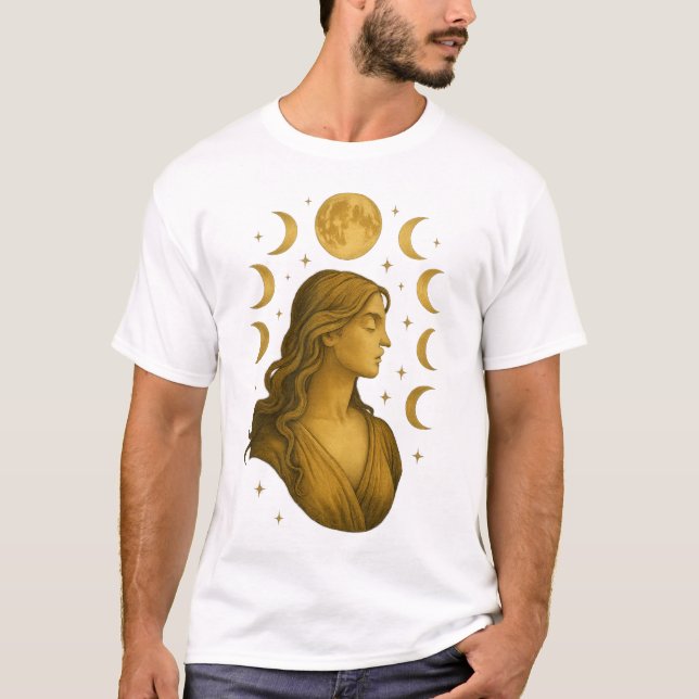 Camiseta Lua feminina divina Fases T-Shirt - Vintage (Frente)