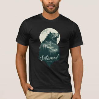 Camiseta Lua Floresta Lobo Alma Indomada