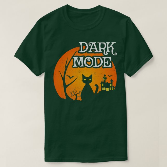 Camiseta Lua Gata Negra - Cena Negra - Halloween - Engraçad (Frente do Design)
