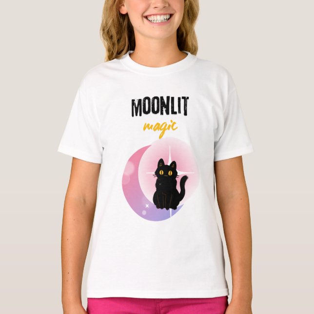 Camiseta Lua & Gato Preto (Frente)