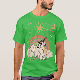 Camiseta Lua Para Halloween, Floral De Groovy Assombrado, G