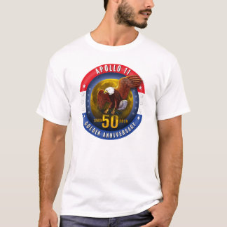Camiseta Lua patriótica Eagle do 50th aniversário de Apollo