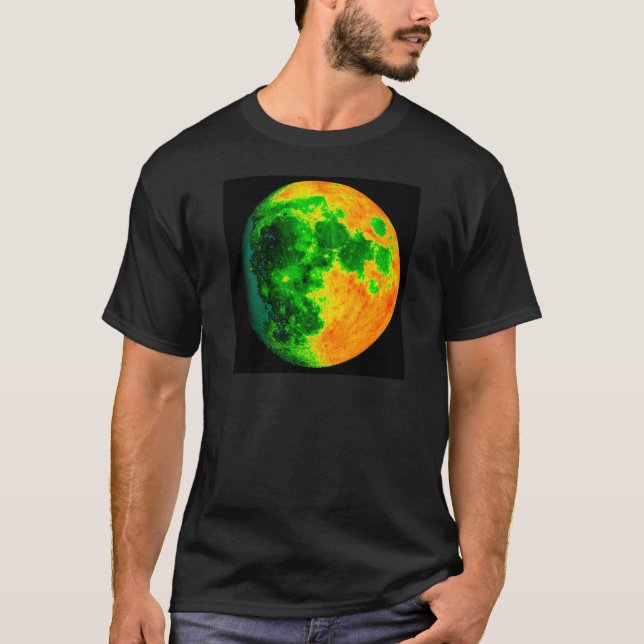 Camiseta lua psicadélico da cor (Frente)