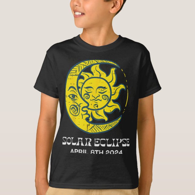 Camiseta Lua Solar Eclipse 2024 Totalidade abril 8 Mulheres (Frente)