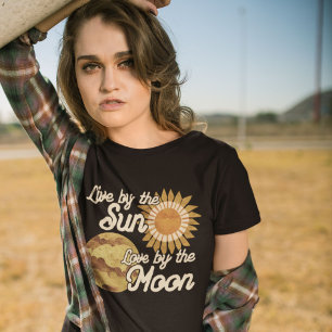 Camiseta Lua solar estética do Boho