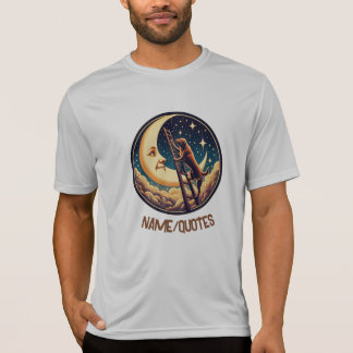 Camiseta Lua Sonhadora & Cachorro Subindo Escada