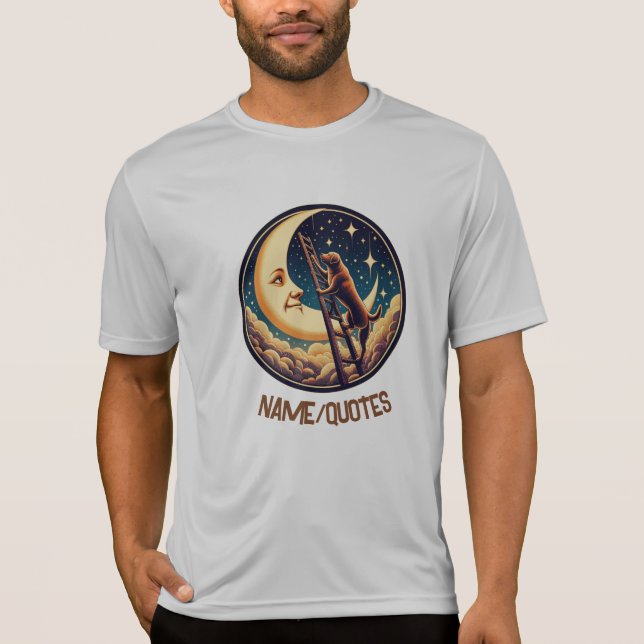 Camiseta Lua Sonhadora & Cachorro Subindo Escada (Frente)