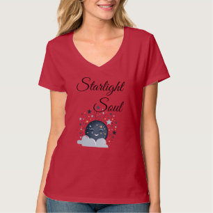 Camiseta lua sorridente com mulheres noturnas sonhadoras e