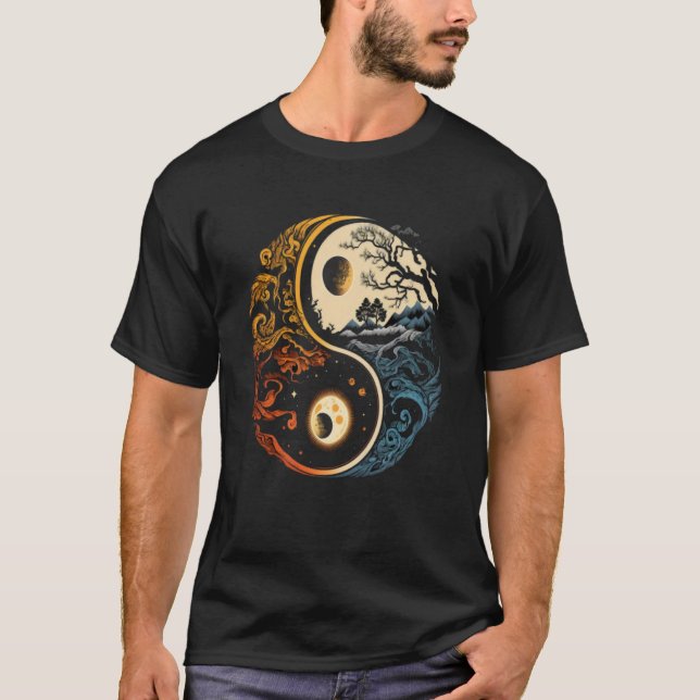 Camiseta Lua Sun Yin Yang Day and Night 3 (Frente)