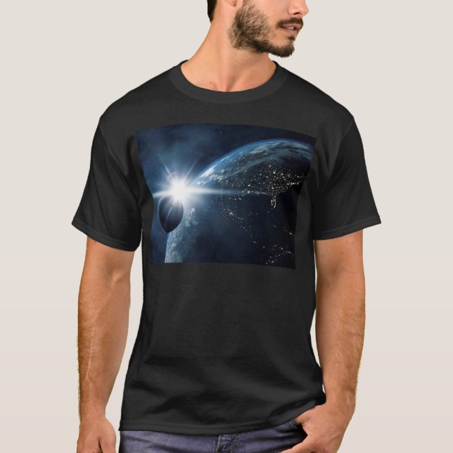 Camiseta Lua terrestre e sol (Frente)