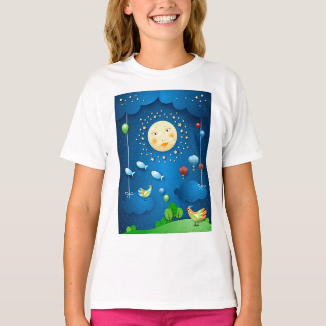 Camiseta Luar e peixes voadores (Frente)