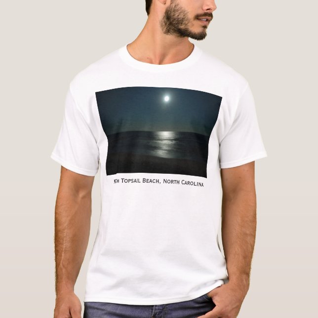 Camiseta Luar Sun, praia norte de Topsail, North Carolina (Frente)