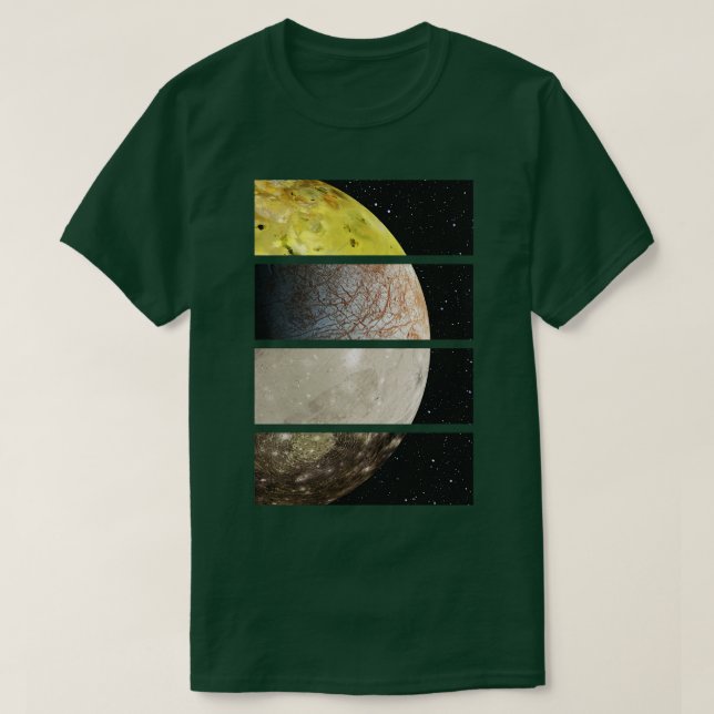 Camiseta Luas Galileanas de Júpiter (Frente do Design)
