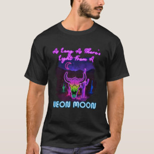 Camiseta Luas Neôn Caveiras de Touro Vintage As Luzes  Ilum