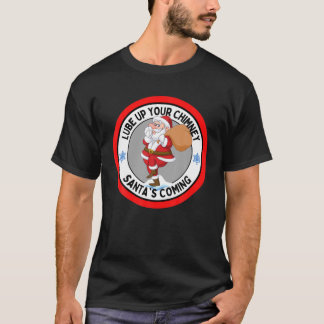 Camiseta Lube Os Papais noeis Da Chaminé Comendo Engraçada