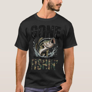 Camiseta Lubina de Boca Grande Saltando da Água Pescaria En