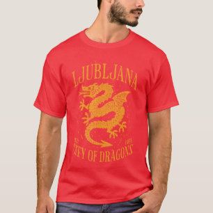 Camiseta Lubljana Eslovênia Est 11 Cidade dos Dragões Vinta