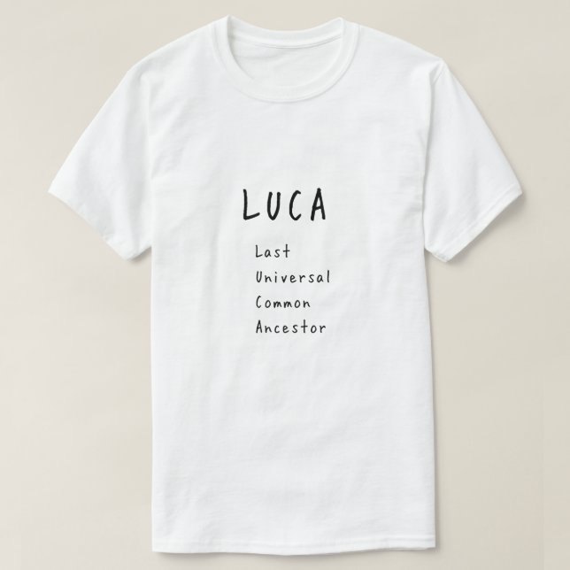 Camiseta LUCA Last Universal Common Ancestor Science Graphi (Frente do Design)